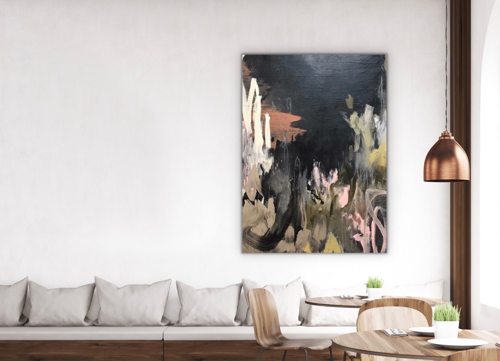 affordable-art abstract-art canadian-artist emerging-artist interior-decor interior-design art-for-sale black vancouver-island